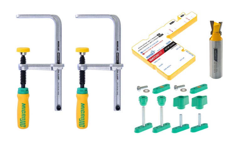MICROJIG Matchfit DVC-1177K2 Dovetail Clamp Pro  Green/Yellow/Silver - Image 1